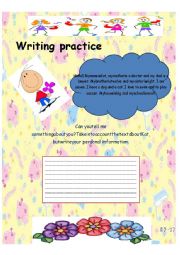 English Worksheet: Writing exercise for kids