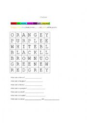 English Worksheet: Colors