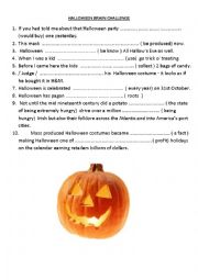 English Worksheet: Halloween Tasks Advanced Learners ! PART TWO 