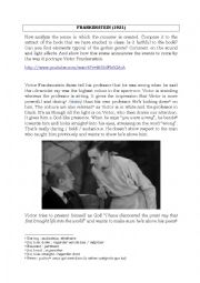 English Worksheet: Study of the movie Frankenstein (1931)