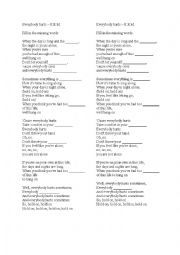 English Worksheet: Everybody hurts - R.E.M. 