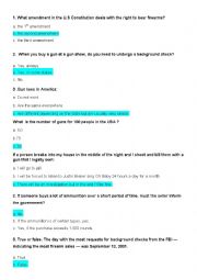 Quiz about gun laws in the USA