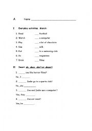 English Worksheet: fifth grade activities
