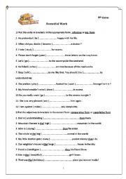 English Worksheet: remedial work 9th form