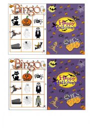 English Worksheet: Halloween Bingo 1/7