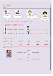 English Worksheet: Greeting