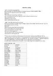 English Worksheet: Adjectives ed ing