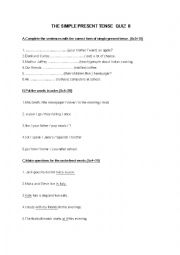 English Worksheet: The Simple Present Tense quiz