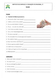 English Worksheet: Paying expressions
