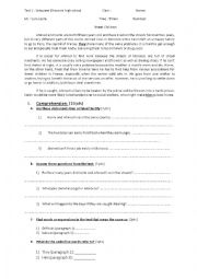 English Worksheet: Test- first bac students- street children 2 - reading comprehension- grammar