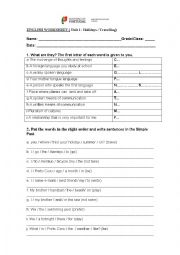 English Worksheet: English Worksheet on Vocabulary and grammar