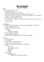 English Worksheet: Outsiders Study guide