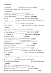 English Worksheet: Wordformation