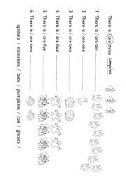 English Worksheet: Halloween - There is / There are