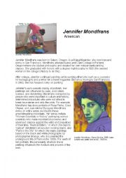English Worksheet: Artist profile, Jennifer Monfrans
