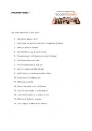 Modern Family video worksheet