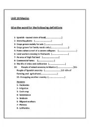 English Worksheet: MEXICO