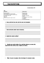 English Worksheet: Supermarket lady