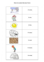 English Worksheet: Weather - Flashcards
