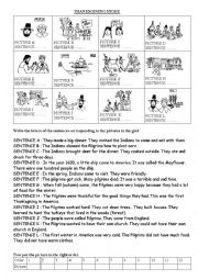 English Worksheet: Thanksgiving story