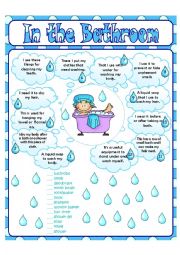 English Worksheet: In the Bathroom