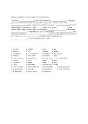 English Worksheet: Adjective and Adverbs in Paragraph Form
