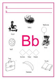 English Worksheet: Letter B