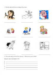 English Worksheet: Daily Activities