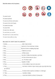 English Worksheet: HAVE TO / DONT HAVE TO or MUSTNT