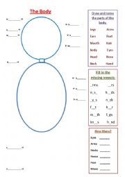 The Body, drawing and naming activity.