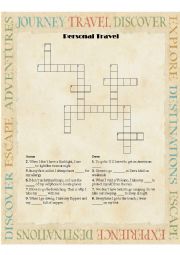 English Worksheet: Personal Travel Puzzle