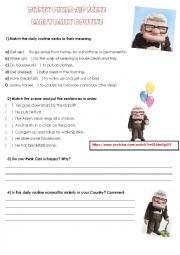 English Worksheet: Daily Routine - Carl (Up Movie)