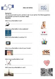 English Worksheet: Likes and Dislikes