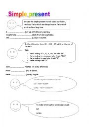 English Worksheet: present simple explanation