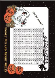 English Worksheet: halloween wordserach