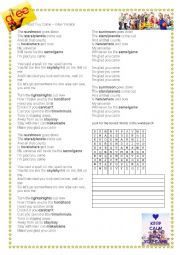 English Worksheet: Glad You Came - Glee