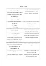 English Worksheet: MUSIC QUIZ