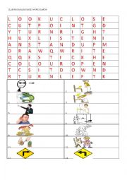 English Worksheet: CLASSROOM LANGUAGE WORD SEARCH