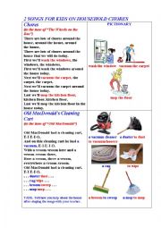 English Worksheet: CHORES (2 songs for kids)