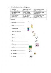 English Worksheet: Simple action verbs