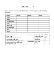 English Worksheet: Can you ......?