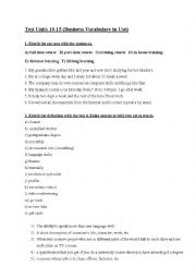 English Worksheet: Business English