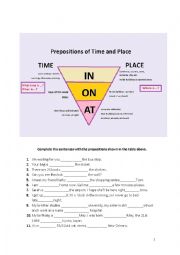 English Worksheet: Prepositions Mechanical Exercise