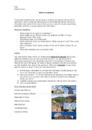 English Worksheet: World Landmarks