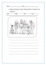English Worksheet: comparatives and superlatives. Members of the family.