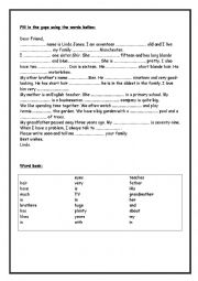 English Worksheet: A Letter