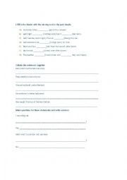 English Worksheet: Geammer in past tense