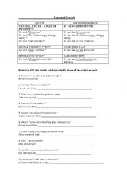 Reported speech handout