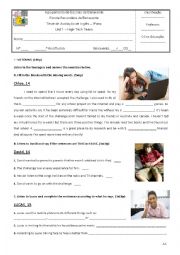 English Worksheet: english test 9 grade