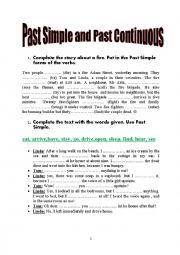 English Worksheet: Past Simple vs Past Cont.